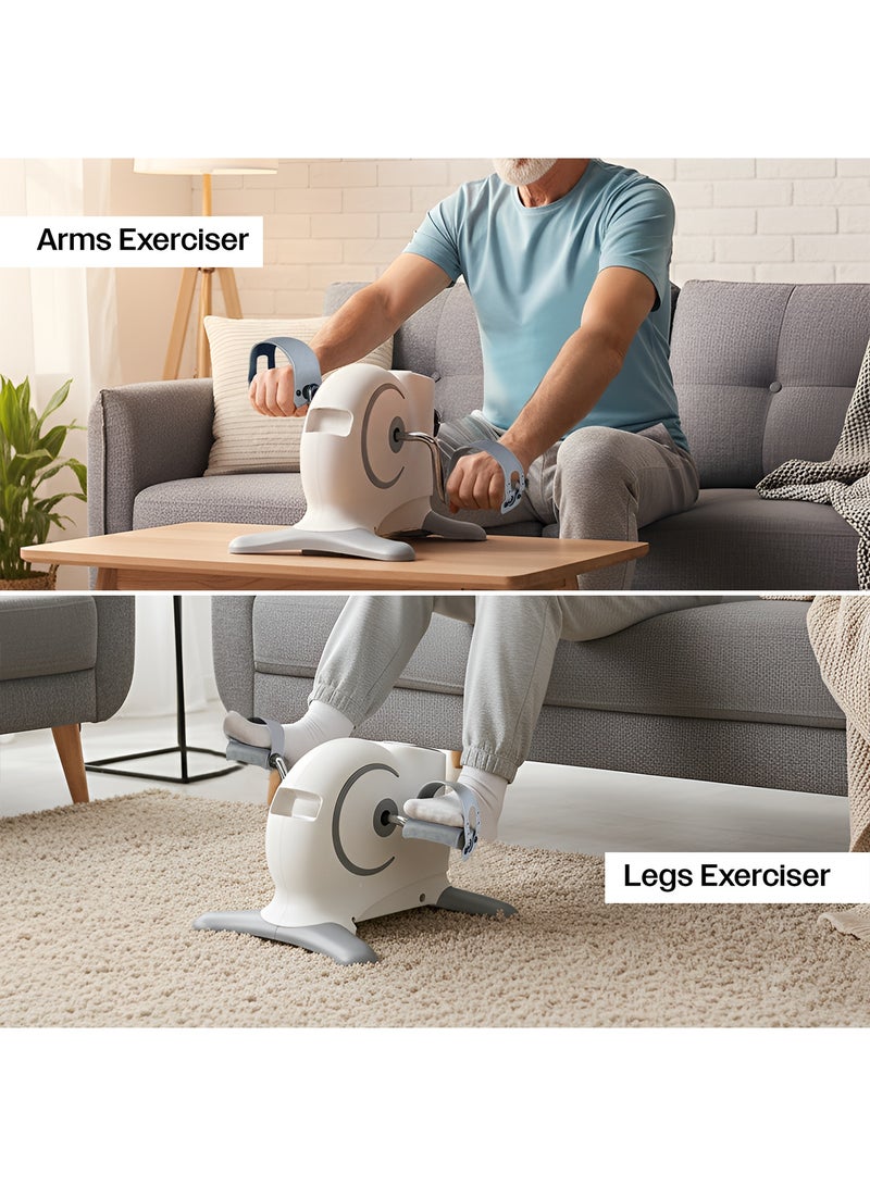 Sparnod Fitness SMB-525 Arm & Leg Mini Exercise Bike with LCD Display, Adjustable Resistance, Portable Under Desk Pedal Exerciser for Home & Office Workout, Compact Steel Frame, 120kg Capacity - Image 3